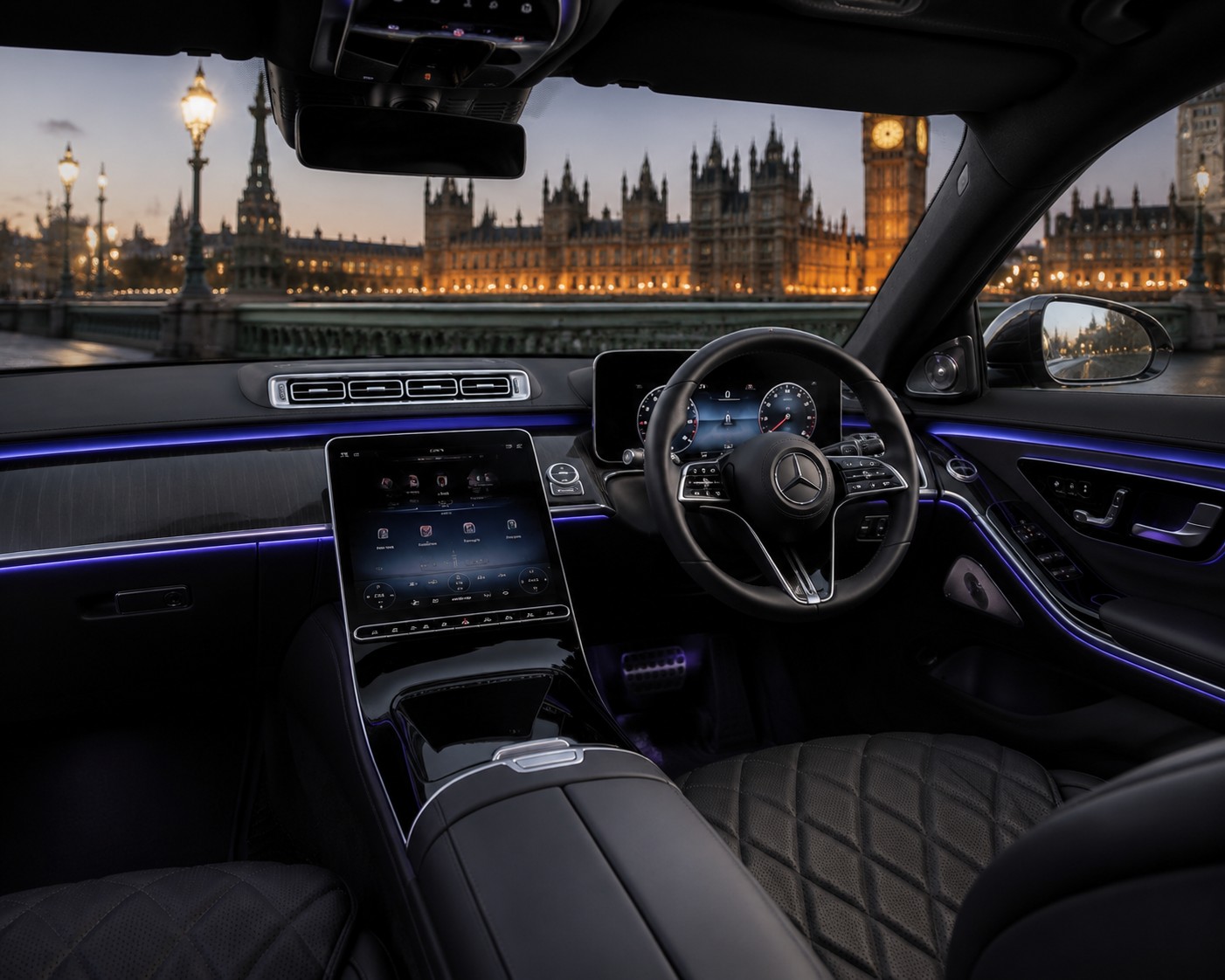 Premium Mercedes Hire London Luxury Cabin Interior