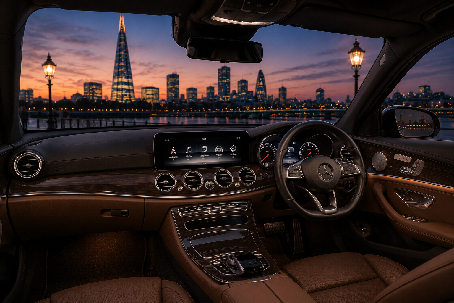 Premium Chauffeur Booking Service High Specification Interior Cabin Highlighting Ergonomic Leather Seating And Premium Controls