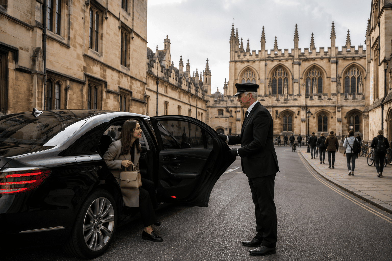 Private luxury driver service to Oxford university colleges