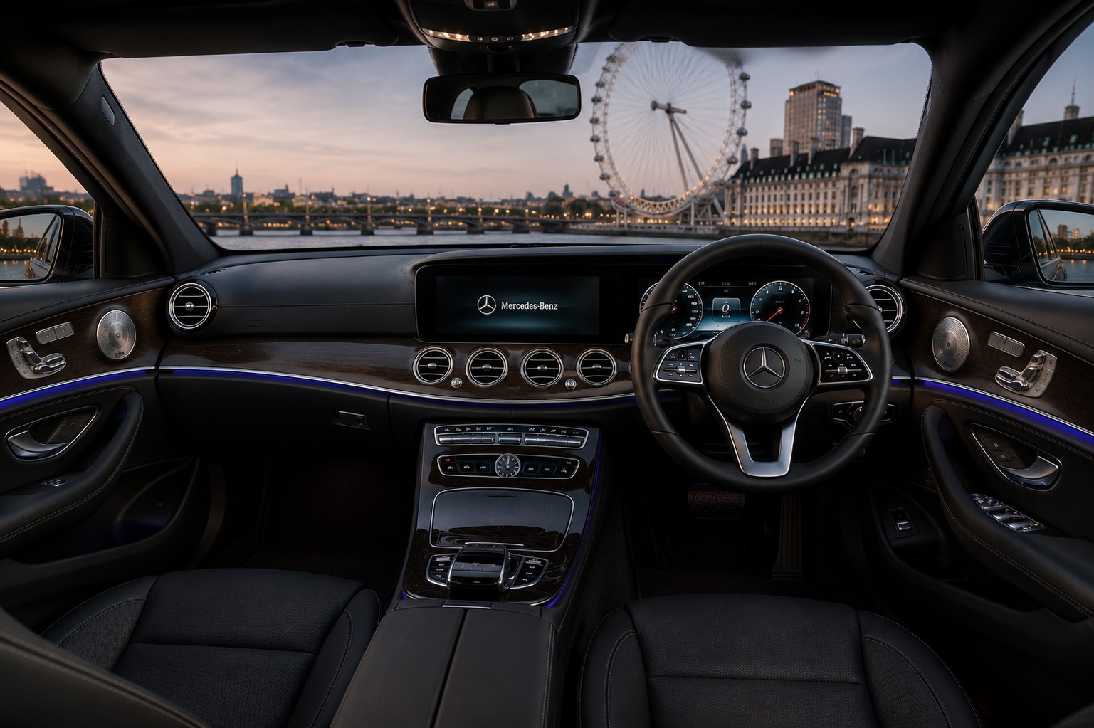 Luxury Executive Cars Premium Mercedes Interior Cabin Layout With Right Hand Drive Instrumentation And Premium Trim Finishes
